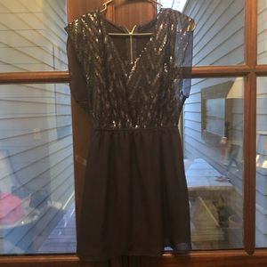 Navy sequin party dress